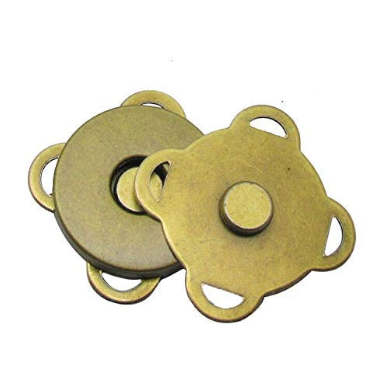 10 Sets Bronze Sew in Magnetic Bag Clasps Button Snaps Tone Purse for Closure Handbag Clothes Sewing Craft No Tools Required Plum Blossom 19mm (Bronze)